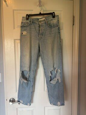 MOTHER The Tomcat Distressed Jeans Light Wash Size 28